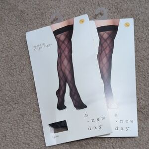 Ebony Plaid Fashion Thigh-highs S/M Set Of 2